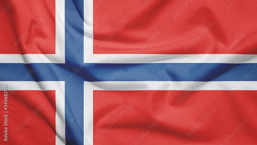 Fototapeta premium Norway flag with fabric texture