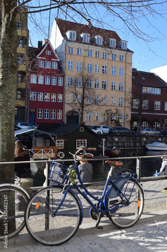 Photography Beautiful view Copenhagen city canals in Denmark