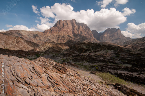 Wadi Bani Awf valley and mountains, Oman