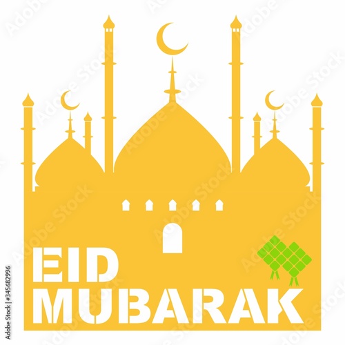 Vector illustration on theme of happy Ramadan kareem and eid Mubarak, logo, design