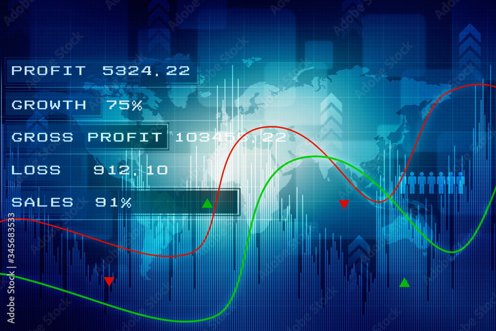 2d rendering Stock market online business concept. business Graph 2d rendering Stock market online business concept. business Graph