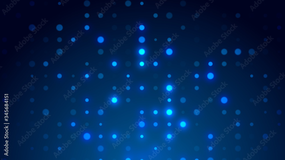Dot white blue pattern screen led light gradient texture background. Abstract  technology big data digital background. 3d rendering.