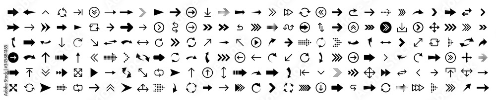Arrows big black set 180 icons. Arrow icon. Arrow vector collection. Arrow. Cursor. Modern simple arrows. Vector illustration. Arrows big black set 180 icons. Arrow icon. Arrow vector collection. Arrow. Cursor. Modern simple arrows. Vector illustration.