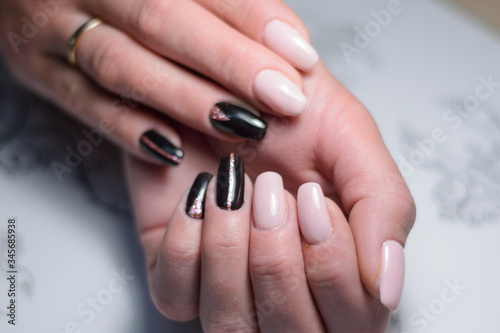 Manicure, nail extension, gel coating