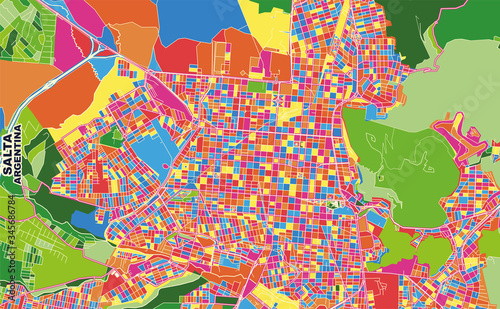 Salta, Argentina, colorful vector map