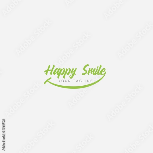 Happy smile logo type