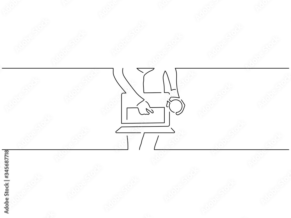 People at home isolated line drawing, vector illustration design.