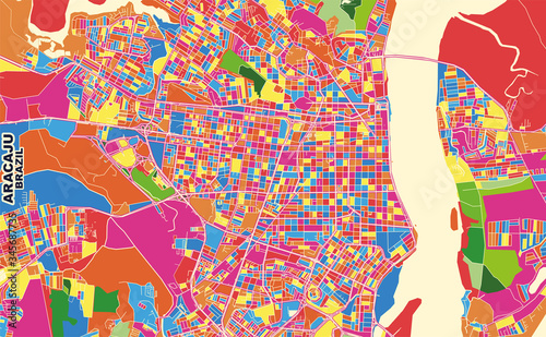 Aracaju, Brazil, colorful vector map photo