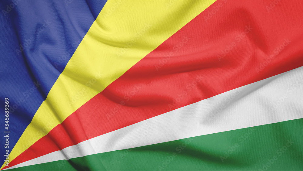 Seychelles flag with fabric texture