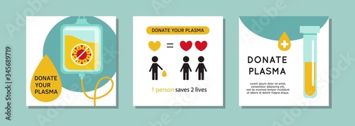 Covid-19, 2019-nCoV virus. Vector Plasma Donation volunteer infographics, banners, background. Disease epidemic of pneumonia . Medical laboratory poster