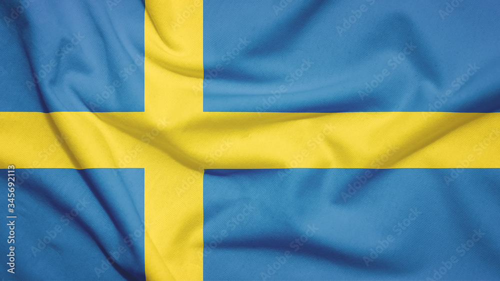 Sweden flag with fabric texture Sweden flag with fabric texture