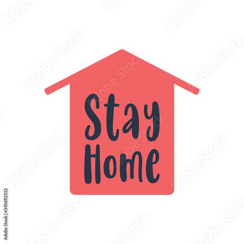Stay home, stay safe design vector. Social media campaign for coronavirus prevention. Quarantine times logo. Lettering style text.