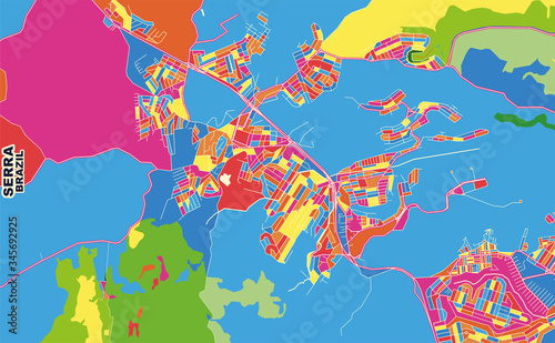 Serra, Brazil, colorful vector map