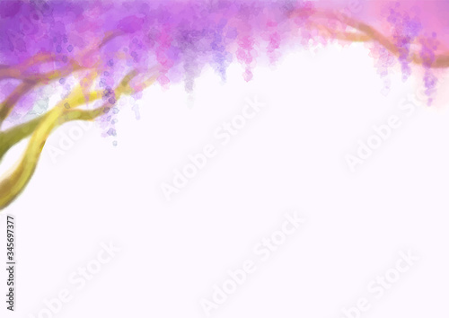 藤の花　水彩　手描き