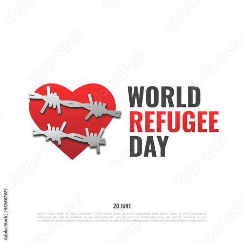 Vector Illustration on the theme World Refugee Day 
