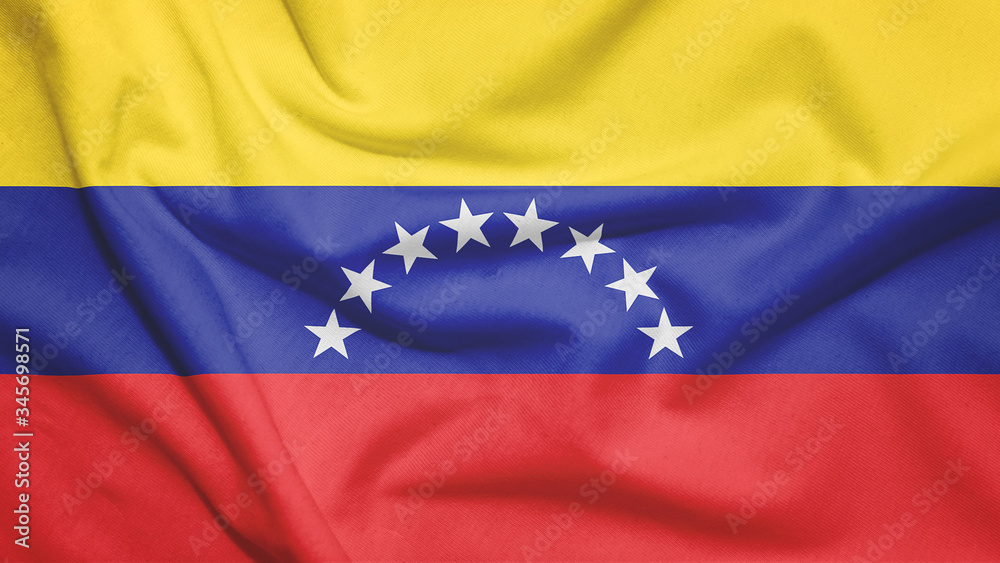 Fototapeta premium Venezuela flag with fabric texture