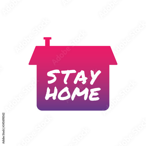 Stay home, stay safe design vector. Social media campaign for coronavirus prevention. Quarantine times logo. Lettering style text.