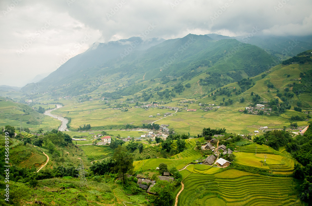 Obraz premium Rice terrace and Moutain view at Sapa