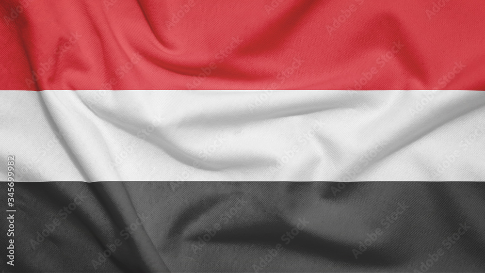 Yemen flag with fabric texture Yemen flag with fabric texture