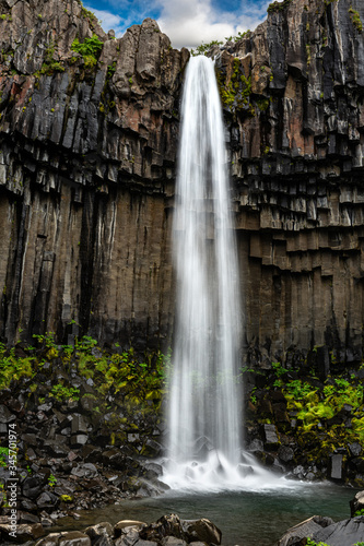 Hundafoss waterfall (on the way to Svartifoss waterfall) in Iceland