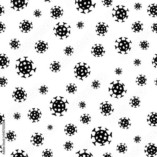 Virus epidemic seamless pattern. Backdrop with illustration of novel Coronavirus background. Ornamental COVID-19 medical design. Abstract bacterium tile texture.