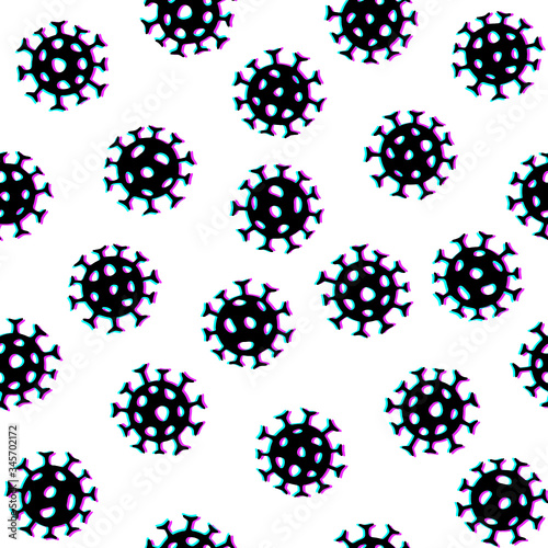 Virus seamless pattern. Abstract bacterium backdrop.