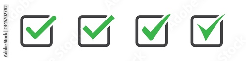 Set of check or tick icon on a white background