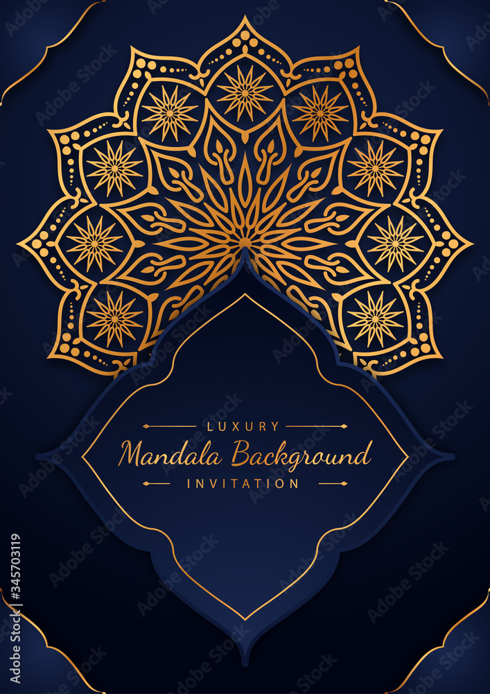 Luxury Mandala Background invitation golden card Luxury Mandala Background invitation golden card