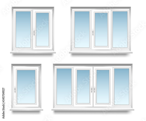 set of glass frame vector eps 10 on white and transparent background 