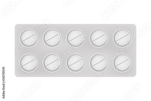 Medical pills. Set of medical round pill and capsules in mockup style. 