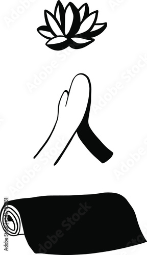 Linear namaste icon from India and holi outline collection. Thin line namaste icon isolated on white background. Namaste trendy.  Vector yoga icons elements in outline or logo style for spa center .