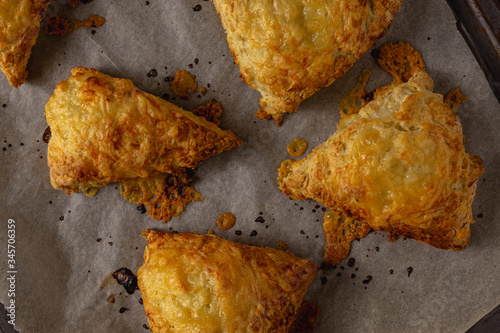 Cheese scones viewed from the top