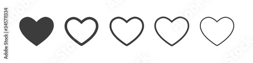 Valokuvatapetti Heart vector icons