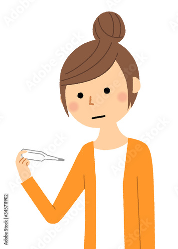 体温測定　若い女性