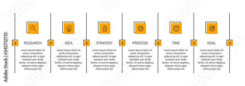 Concept of arrow business model with 6 successive isometric steps. Six colorful graphic elements. Timeline design for brochure, presentation. Infographic design layout