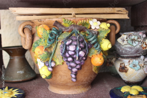 Sicilian Inspired clay jar of Italy