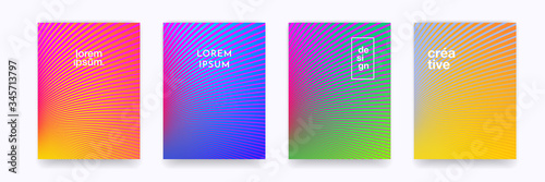 Pattern background color gradient halftone wave line vector abstract trendy graphic design. Simple minimal line wave elements in halftone color gradient, modern pattern backgrounds