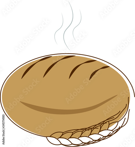 loaf of bread on white background