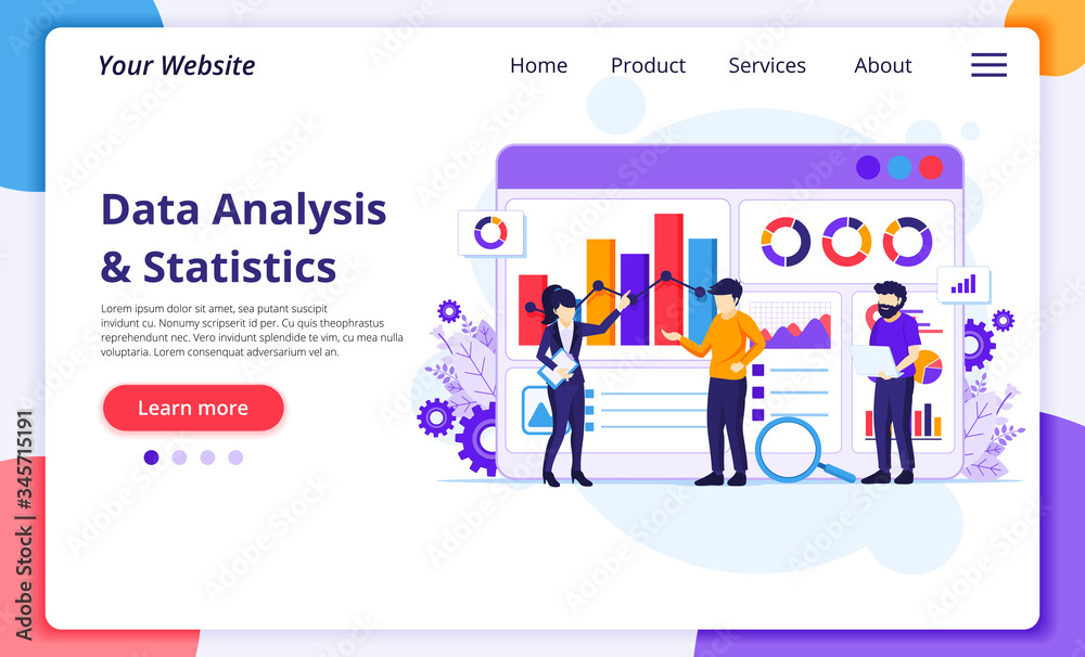 Data Analysis concept, People work in front of a big screen. Auditing, Financial consulting. Modern flat web page design for website and mobile development. Vector illustration Data Analysis concept, People work in front of a big screen. Auditing, Financial consulting. Modern flat web page design for website and mobile development. Vector illustration