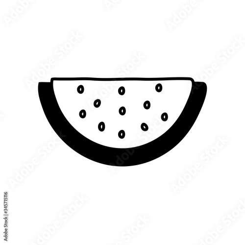 watermelon fruit silhouette style icon vector design