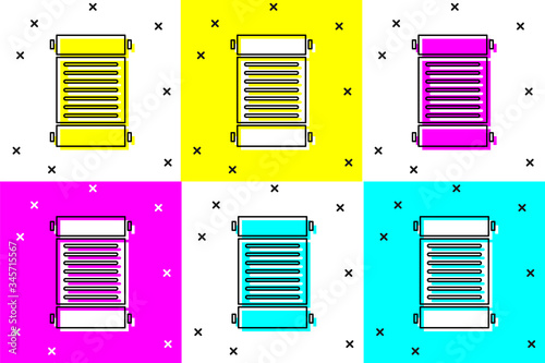 Set Decree, paper, parchment, scroll icon icon isolated on color background.  Vector Illustration