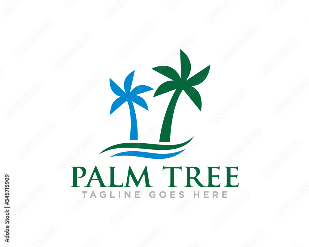 Obraz premium Palm Tree Logo Design Vector