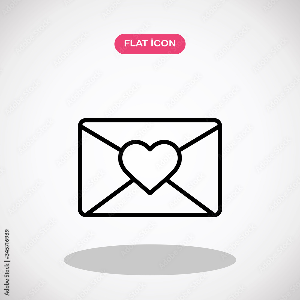Love mail vector. Romantic message sign symbol. Love mail vector. Romantic message sign symbol.