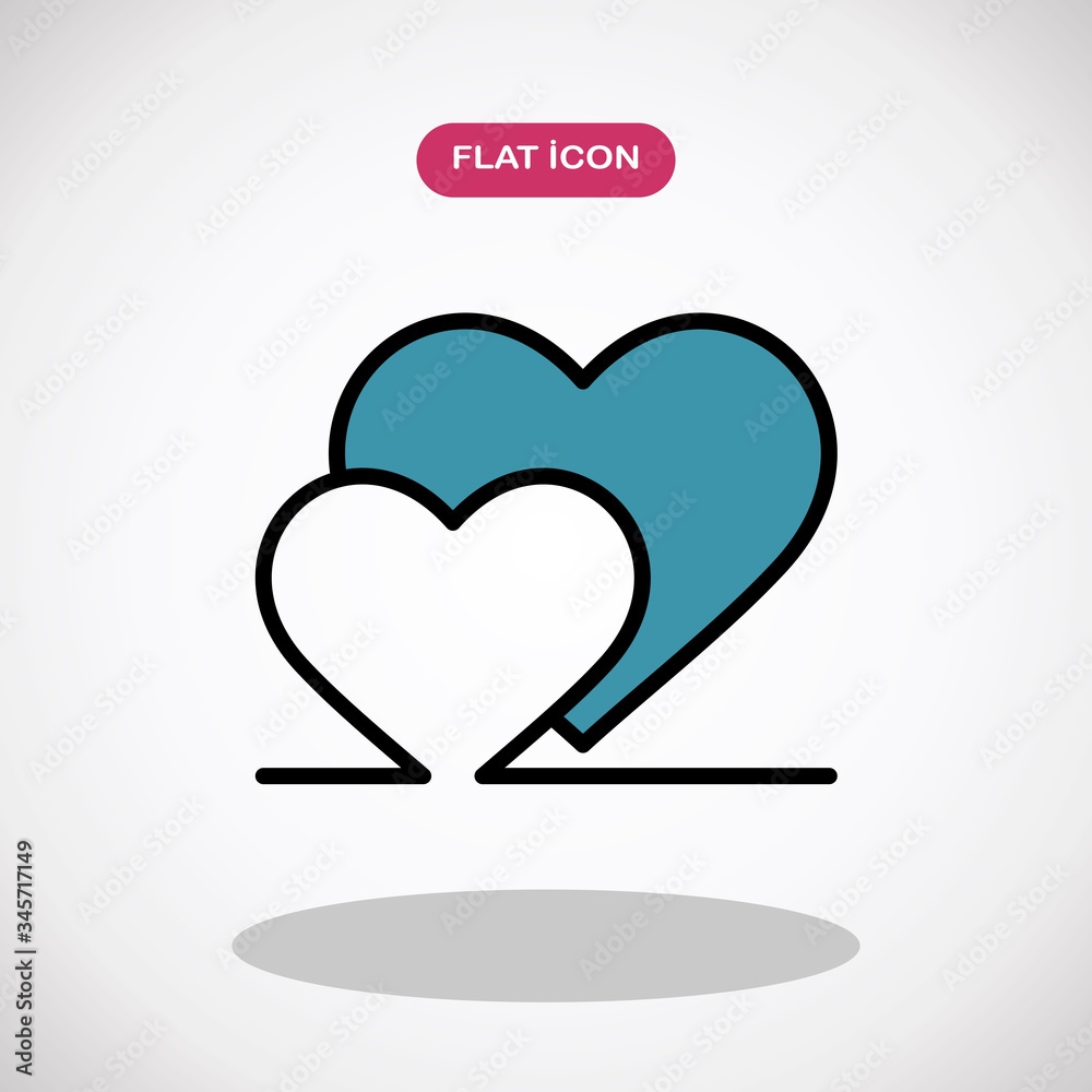 Web line icon. Two hearts. Web line icon. Two hearts.