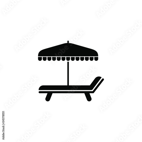 Sunbed icon design isolated on white background. Vector illustration