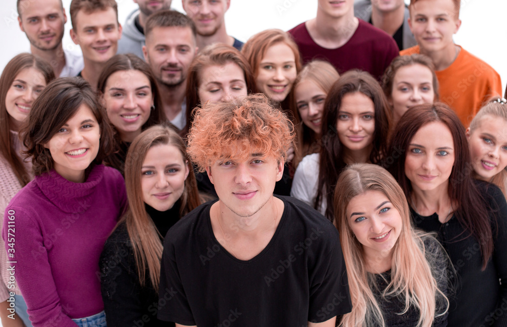 portrait of group of happy young people