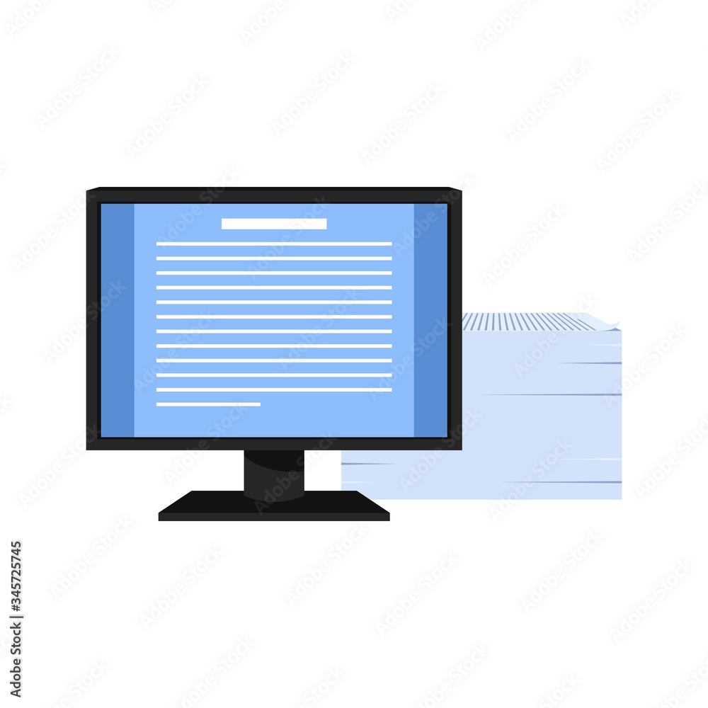 design back school flat monitor office paper design back school flat monitor office paper