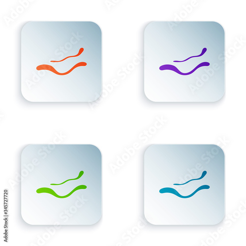 Color Ebola virus disease icon isolated on white background. Set colorful icons in square buttons. Vector Illustration