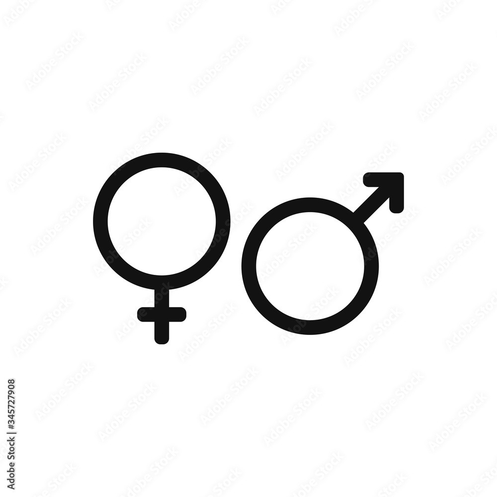Male and Female symbols icon vector. Gender sign Male and Female symbols icon vector. Gender sign