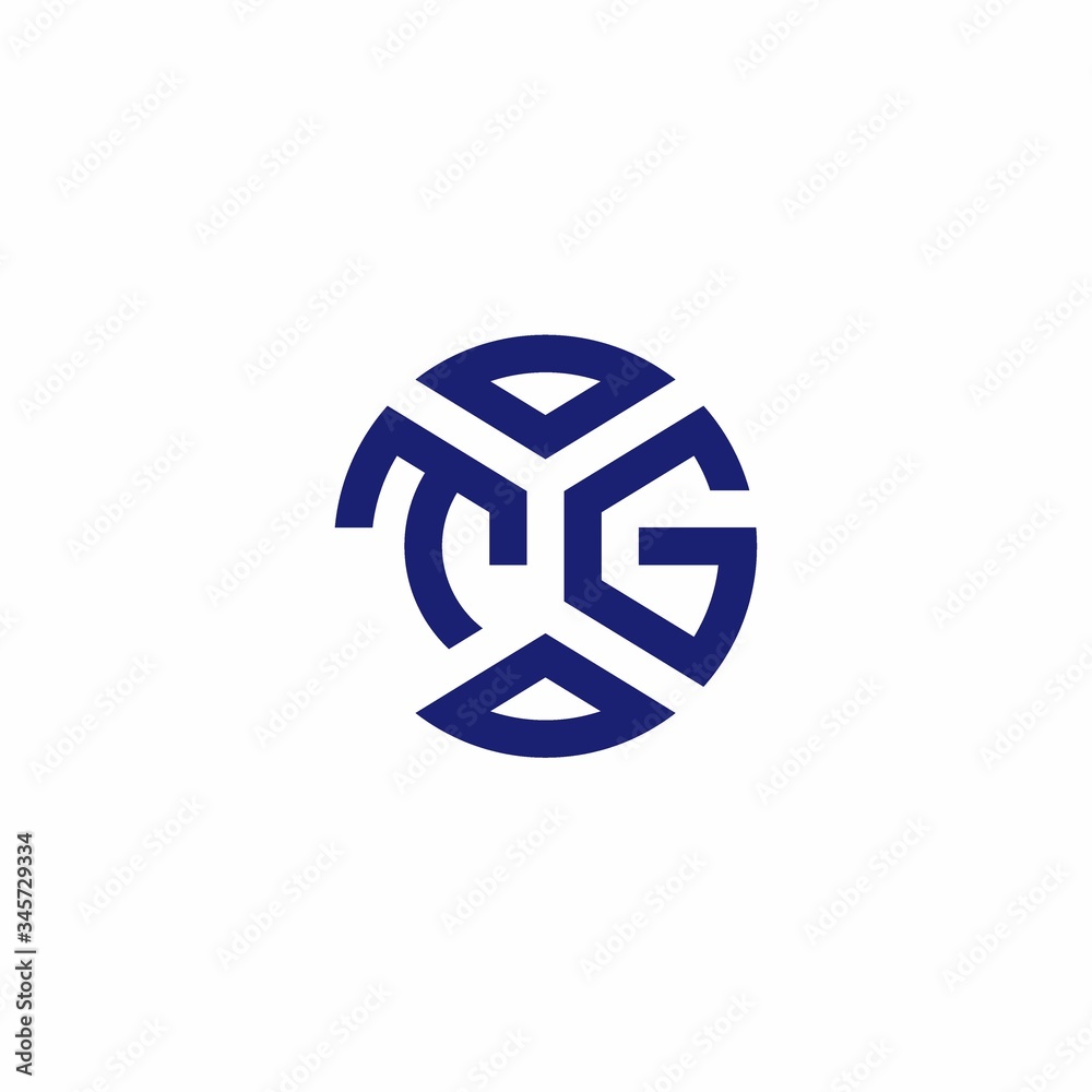 TG monogram logo with abstract shapes in modern style TG monogram logo with abstract shapes in modern style